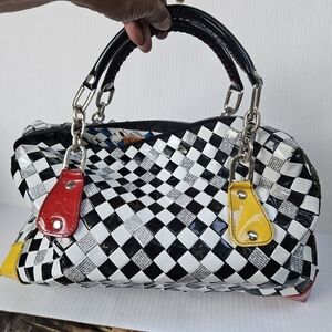 Nahui Ollin Checker Board Candy Wrapper Satchel Bag